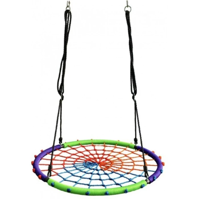 Качели-гнездо круглые детские 100 см Spoko SP-5C садовая подвесная для улицы разноцветная