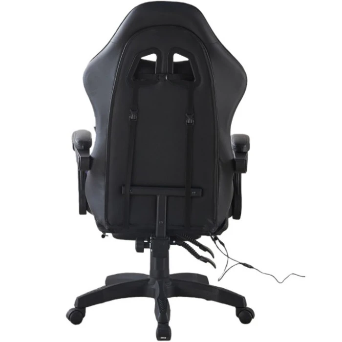 Геймерське крісло з підсвіткою масажем пультом Bonro B-144 чорне