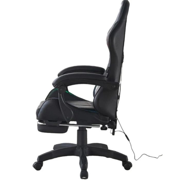 Геймерське крісло з підсвіткою масажем пультом Bonro B-144 чорне