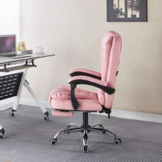 Крісло офісне з масажем та підставкою для ніг Bonro B-6071 рожеве