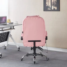 Крісло офісне з масажем та підставкою для ніг Bonro B-6071 рожеве