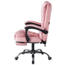 Крісло офісне з масажем та підставкою для ніг Bonro B-6071 рожеве