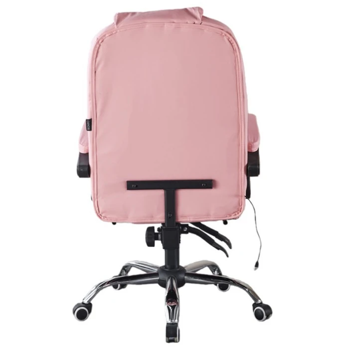 Крісло офісне з масажем та підставкою для ніг Bonro B-6071 рожеве