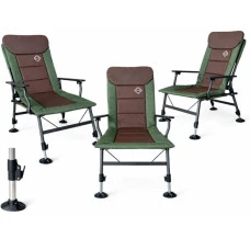 Крісло стілець рибальський шезлонг розкладний Bonro B-21 темно-зелене