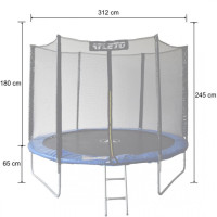 Батут дитячий з сіткою та драбинкою 312 см Atleto