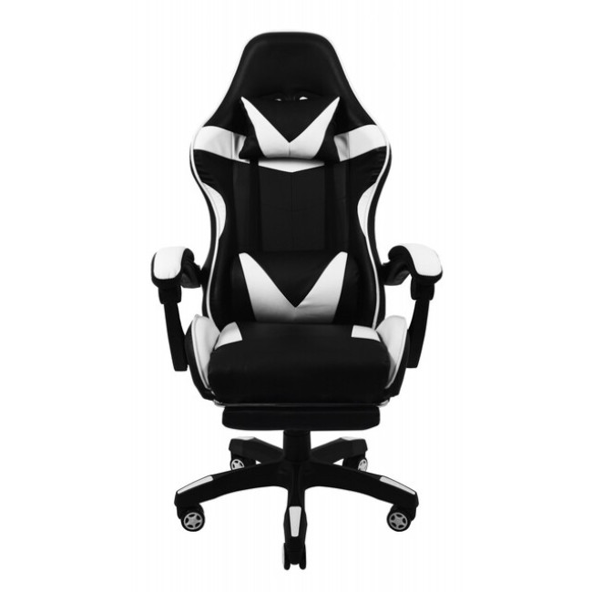 Кресло геймерское Bonro B-810 белое с подставкой для ног