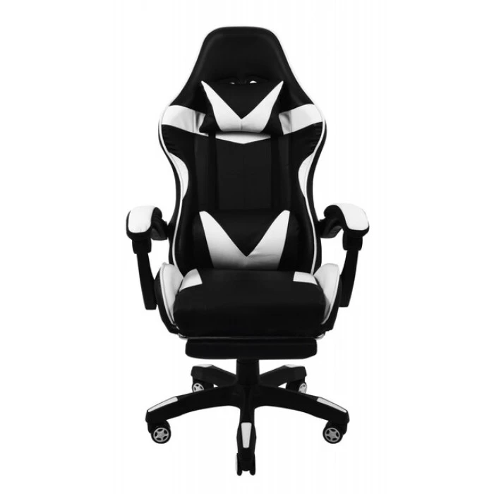 Крісло геймерське Bonro B-810 біле з підставкою для ніг