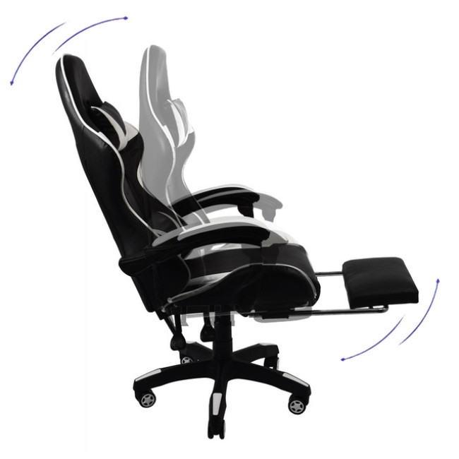 Кресло геймерское Bonro B-810 белое с подставкой для ног