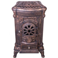 Камин печь буржуйка чугунная Bonro золотая двойная стенка 9 кВт