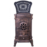 Камин печь буржуйка чугунная Bonro золотая двойная стенка 9 кВт