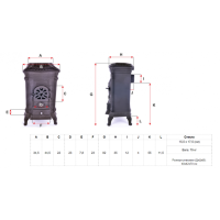 Камин печь буржуйка чугунная Bonro золотая двойная стенка 9 кВт