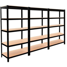 Стеллаж металлический 3 секции 15 полок Siker черный 180x90x40