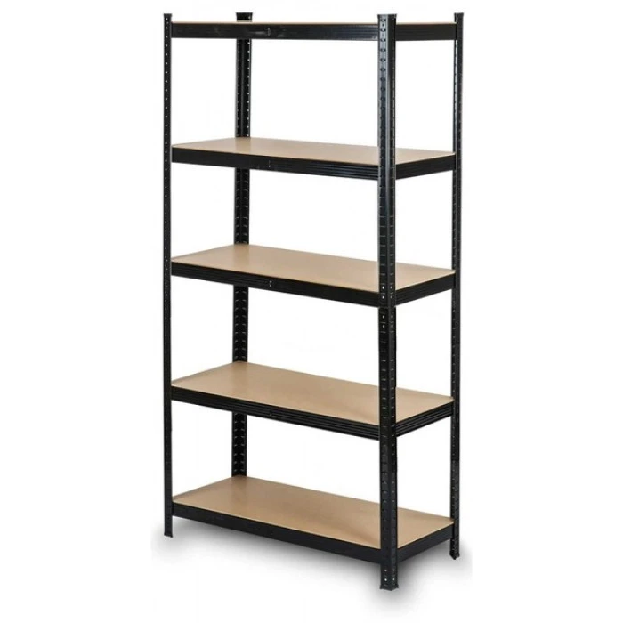 Стелаж металевий 3 секції 15 полиць Siker чорний 180x90x40