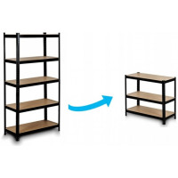 Стеллаж металлический 3 секции 15 полок Siker черный 180x90x40