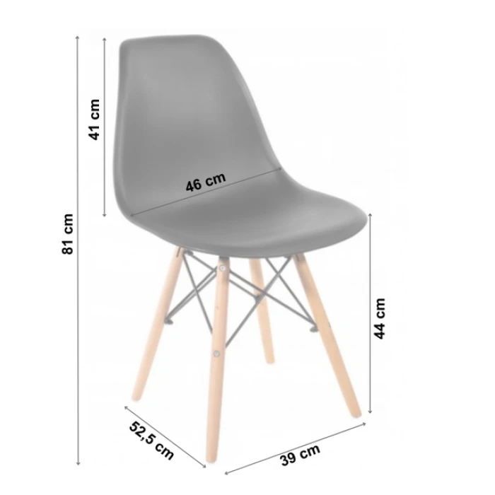 Крісло для кухні на ніжках Bonro В-173 FULL KD чорне (4 шт)