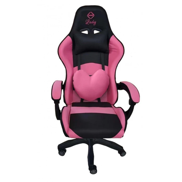 Кресло геймерское Bonro Lady 806 черно-розовое