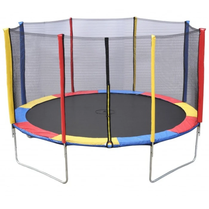 Батут Atleto 404 см з сіткою та драбинкою multikolor