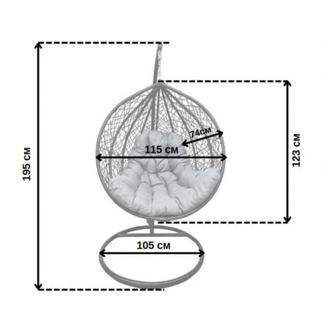 Підвісне крісло-гойдалка кокон Bonro 329 XL (чорно-сіре)