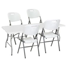 Стол раскладной туристический для пикника Bonro BS 244 см + 4 белых раскладных кресла Bonro BS-53