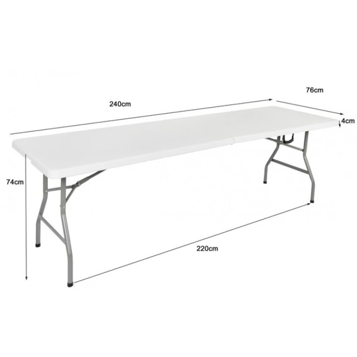 Стол раскладной туристический для пикника Bonro BS 244 см + 4 белых раскладных кресла Bonro BS-53