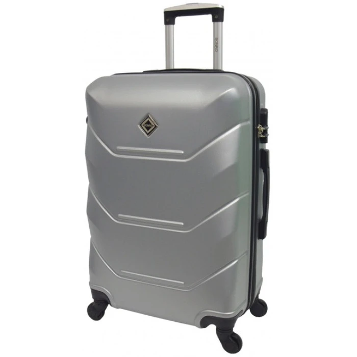 Чемодан комплект пластиковый 2 шт средний большой Bonro 2019 серебряный