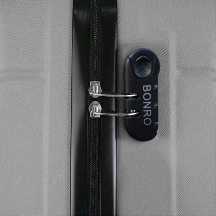 Чемодан комплект пластиковый 2 шт средний большой Bonro 2019 серебряный