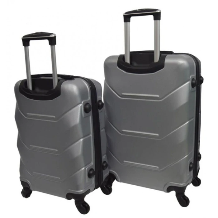 Чемодан комплект пластиковый 2 шт средний большой Bonro 2019 серебряный