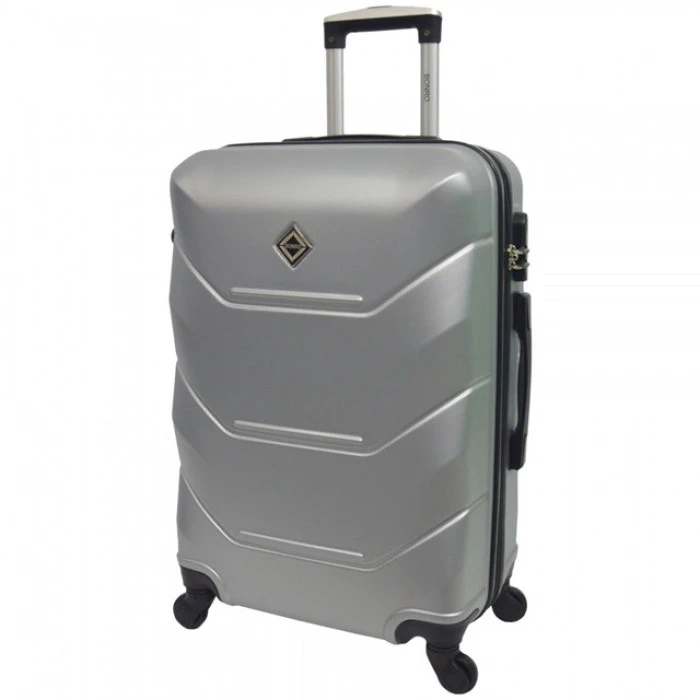 Чемодан комплект пластиковый 2 шт средний большой Bonro 2019 серебряный