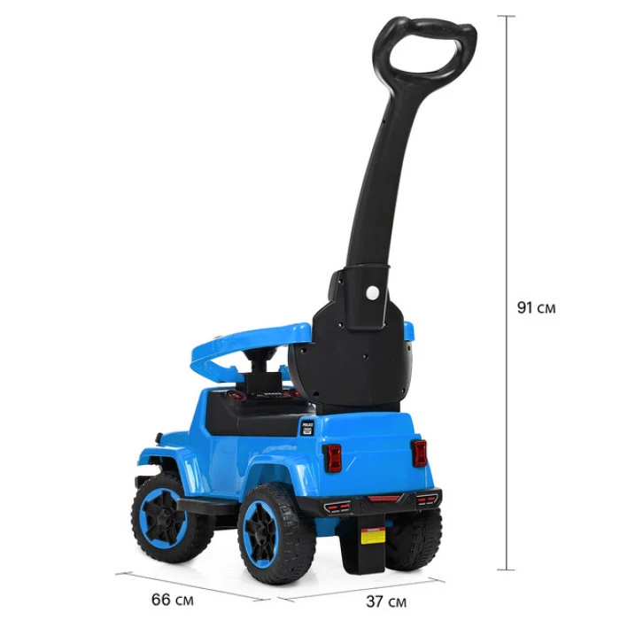 Дитяча машинка каталка-толокар Spoko SP-219 з батьківською ручкою синій