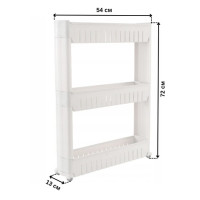 Полиця етажерка для ванної на колесах біла Bonro B03