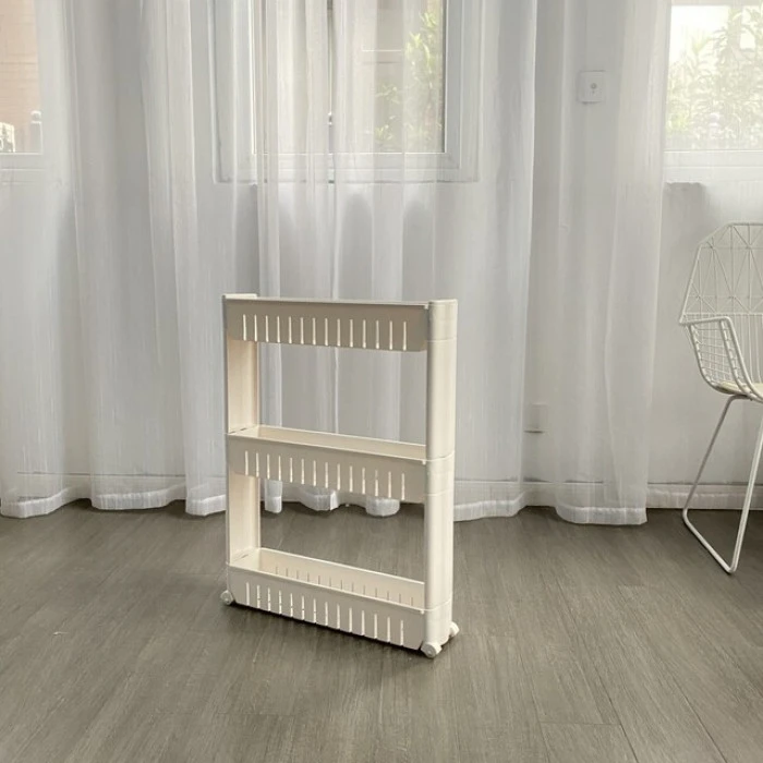 Полиця етажерка для ванної на колесах біла Bonro B03