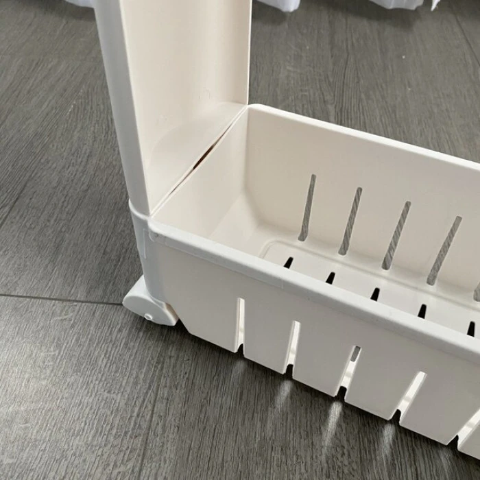 Полиця етажерка для ванної на колесах біла Bonro B03