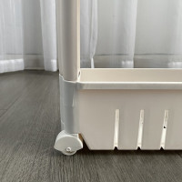 Полиця етажерка для ванної на колесах біла Bonro B03