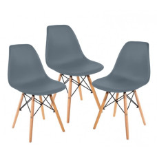 Кресло для кухни на ножках Bonro В-173 FULL KD серое (3шт)