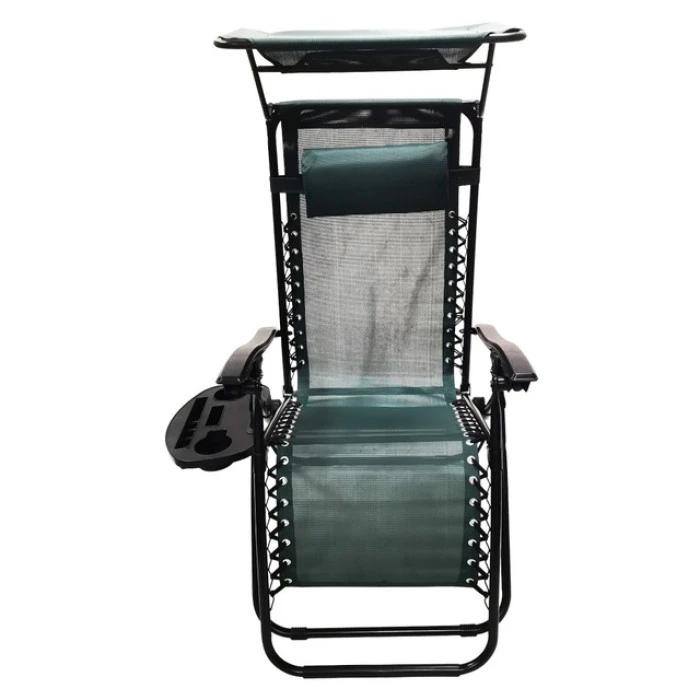 Шезлонг лежак Bonro SP-167A зеленый с крышкой