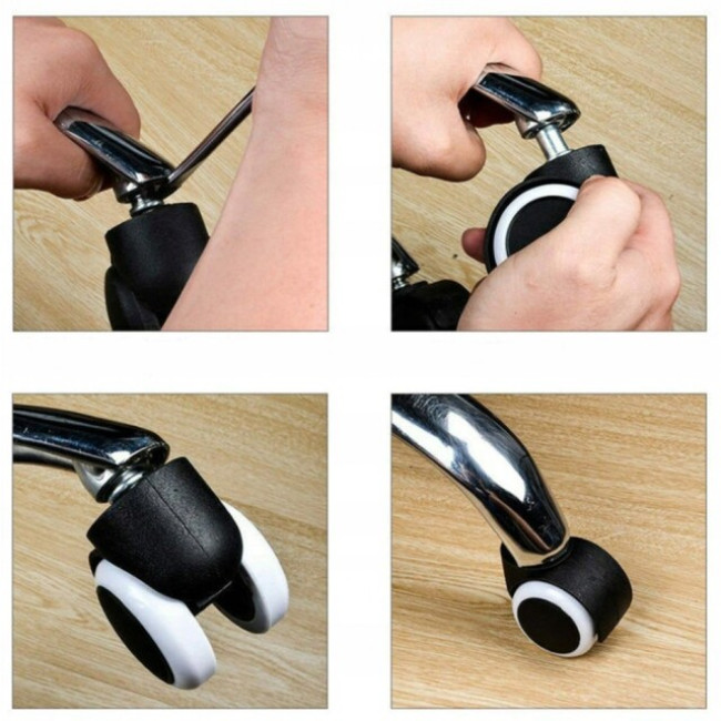 Колесо к офисному креслу нейлоновый комплект 5 шт Bonro черно-белое