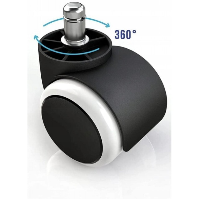 Колесо к офисному креслу нейлоновый комплект 5 шт Bonro черно-белое