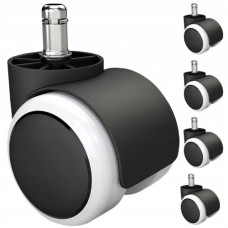 Колесо к офисному креслу нейлоновый комплект 5 шт Bonro черно-белое