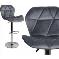 Барный стул со спинкой Bonro B-087 велюр серый