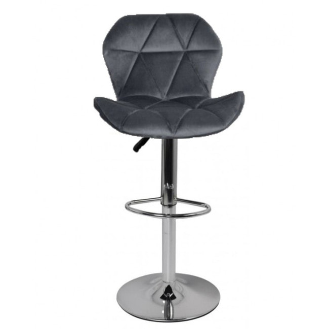 Барный стул со спинкой Bonro B-087 велюр серый