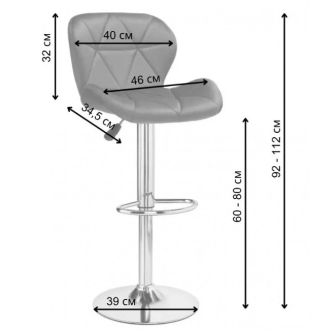 Барный стул со спинкой Bonro B-087 велюр серый