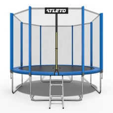 Батут дитячий з сіткою та драбинкою 404 см Atleto синій