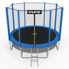 Батут дитячий з сіткою та драбинкою 404 см Atleto синій