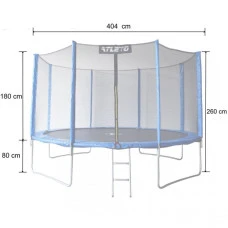 Батут дитячий з сіткою та драбинкою 404 см Atleto синій