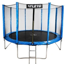Батут дитячий з сіткою та драбинкою 404 см Atleto синій
