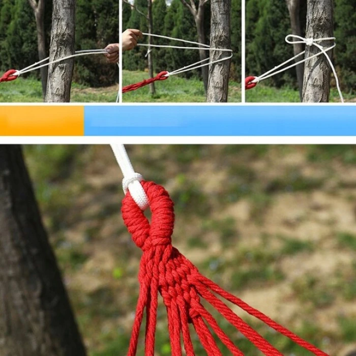 Гамак двомісний підвісний з тканини 270х150 Bonro B-091 червоний + чохол 120 кг