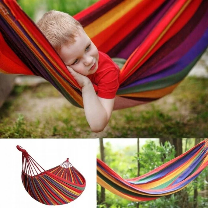 Гамак двомісний підвісний з тканини 270х150 Bonro B-091 червоний + чохол 120 кг