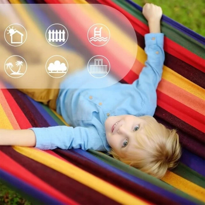 Гамак двомісний підвісний з тканини 270х150 Bonro B-091 червоний + чохол 120 кг