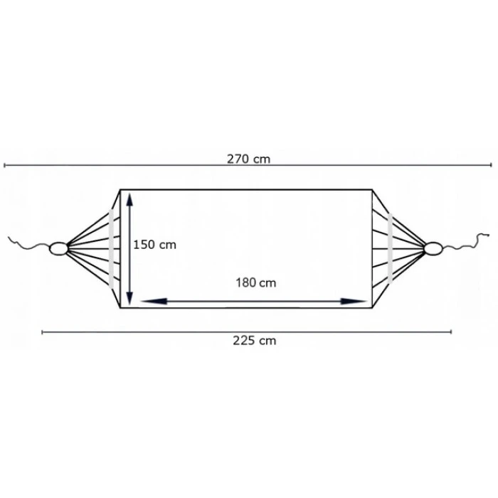 Гамак двомісний підвісний з тканини 270х150 Bonro B-091 червоний + чохол 120 кг