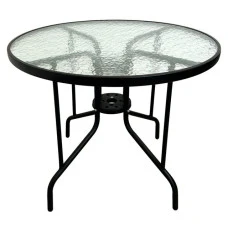 Стол стеклянный садовый для террасы балкона Bonro B-90 черный